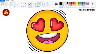 14how to make emoji drawing in computer  how to draw cartoon in ms paint mspaintcartoon [upl. by Iadahs]