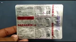 DAPAGAIN10 Tablet  Dapagliflozin Tablets 10 mg  DAPAGAIN 10mg Tablet Uses Side effects benefits [upl. by Atinnod]