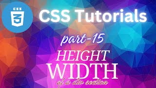 How To Give Height and Width Of A Div Section In CSS   Html  CSS [upl. by Verena]