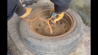 Citroen Xsara Picasso rusty spare wheel clean and paint [upl. by Niram]