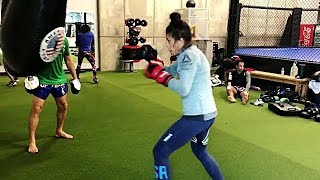 Joanna Jedrzejczyk UFC Champion Training  speed punches  Highlights [upl. by Mavra761]