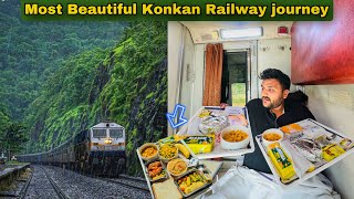 Duronto Express First Class COUPE Food Review  Monsoon Special Train Journey  Konkan Railway [upl. by Yerfoeg]