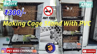 How to make bird cage stand under 300 with PVC pipe  pvc pipe cage stand [upl. by Hairahcaz]