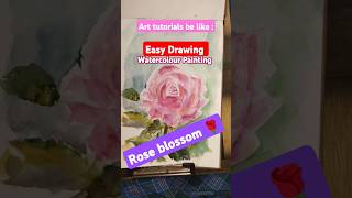 Easy Drawing How to draw a Rose blossom Watercolour Tutorial  pencilsketchingdrawing [upl. by Magocsi]