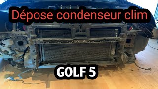 Démontage Condenseur Clim GOLF 5 [upl. by Dusty179]