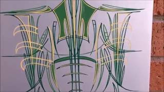 Authentic Hand Pinstriping  Tiki Design [upl. by Brandea]