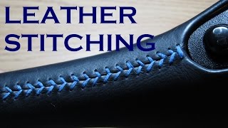 Color Stitching a Leather Shifter [upl. by Ahsikram]