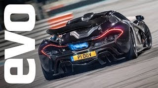 McLaren P1 Flames drifts and an unforgettable noise  evo REVIEW [upl. by Ynoffit]