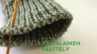 Meiju Knits VINKIT Italialainen päättely 1 oikein 1 nurin joustinneuleelle lyhyt versio [upl. by Arvy]