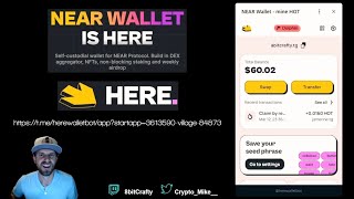 How to Use the HERE Wallet  mine HOT  NEAR Wallet [upl. by Aiekram802]