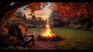 COZY RELAXATION AUTUMN AMBIENCE CRACKLING FIRE WITH CRICKETS FROGS OWLS [upl. by Belding]