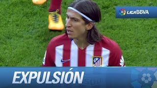 Expulsión de Filipe Luis por un plantillazo a Messi [upl. by Aniratac878]