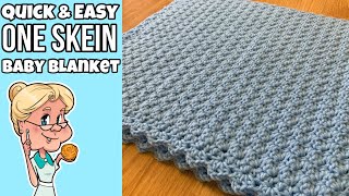 QUICK amp EASY CROCHET  ONE SKEIN BABY BLANKET  MakeitPremier  One Row Repeat [upl. by Esaj]