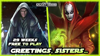 The Nightsisters Are Coming 29 Weeks Free to Play Farming Lord Vader in SWGOH [upl. by Aynik657]