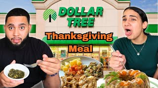 DOLLAR TREE THANKSGIVING DINNER WE THREW UP [upl. by Ilajna]