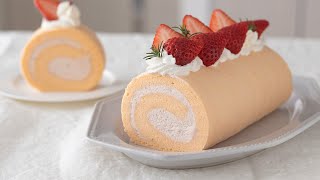 さくらロールケーキの作り方 Sakura Roll Cake｜HidaMari Cooking [upl. by Tombaugh120]