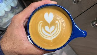 Speciality Coffee Training  Barista art skills  Coffee Latte Art Tutorial Tulip latte art [upl. by Ihn]