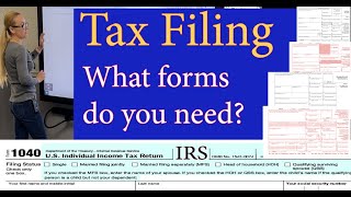 Tax forms documents needed to file your IRS 1040 tax return W2 1099 SSA Schedule C 1098 div [upl. by Ailin]