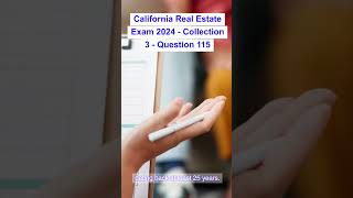 California Real Estate Exam 2024  Collection 3  Question 115 [upl. by Verena]