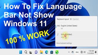 How To Fix Missing Language Bar From Taskbar Windows 11  Fix Language Bar  Awais Solutions [upl. by Aikenat552]