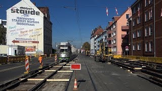 ÜSTRA Baustellenchaos  Führerstandsmitfahrt  Linie 6 MesseOst  Nordhafen [upl. by Adnaram617]