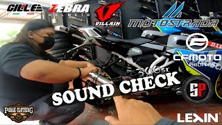 CFMOTO 300SR Sound Check  DAMING mga MUFFLER  VILLAIN MUFFLER  TUNOG BARKO [upl. by Tiffanle]