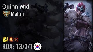 Quinn Mid vs Cassiopeia  MaRin  KR Challenger Path 65 [upl. by Trabue]