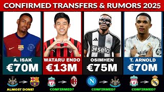 ✅ LATEST CONFIRMED TRANSFERS amp RUMORS FOR JANUARY 2025 🤪🔥 ISAK ENDO OSIMHEN ARNOLD TRENT [upl. by Attelliw]