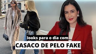 CASACO DE PELO NOS LOOKS DE INVERNO 🔥 Dicas para usar no dia a dia [upl. by Lin65]