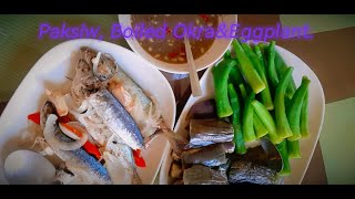 My version of Paksiw  Boiled Okra amp Egglant with spicy bagoong  Live [upl. by Inalaeham715]