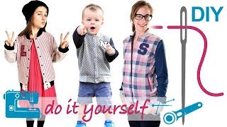 DIY Unisex Collegejacke für Kinder und Damen mit Knöpfen nähen – Zierstoff Schnittmuster „Heaven“ [upl. by Doner]