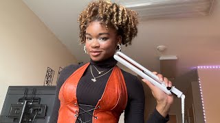 Hairstylist gives you a crispy silk press 🍂🍁👩🏽‍🦰 ASMR [upl. by Tarsus]