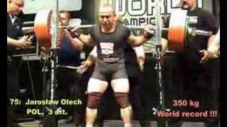 350 kg in 75 class  Jaroslaw Olechs World record Squat [upl. by Towroy]