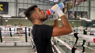 Karlos Balderas training at RGBA Fights Friday in Las Vegas  esnews boxing [upl. by Urion]