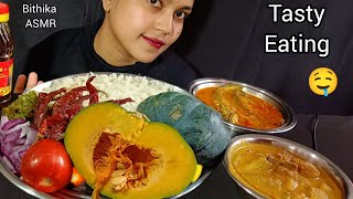 Asmr Eating Rice Pumping Bhorta Fish Curry Parwal Aloo Curry  Eating Show  Eating Show [upl. by Norvall]