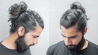 A Viking Bun  Unique Looking French Braid Man Bun [upl. by Slerahc]