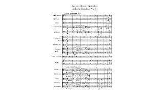 RimskyKorsakov Scheherazade Op 35 with Score [upl. by Anawad]