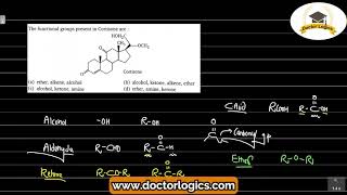 The functional groups present in Cortisone are MS Chauhan GOC Organic Chemistry Video Solutions [upl. by Cutty]