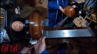 Woodturning a Tigerwood bowl from a really nice blank  Wood turning [upl. by Marb]