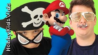 HobbyGuy vs HobbyPig Spray  Behind the Scenes Mario Surprise Egg HobbyKidsVids [upl. by Gisella306]