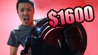 1600 ELECTRIC UNICYCLE REVIEW  INMOTION V10 V10F 2018 [upl. by Albie]