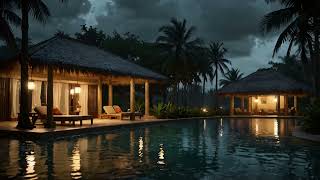 Rain Sound Ambience in a Thai Resort  Relaxing White Noise for Sleep amp Focus [upl. by Atinor]