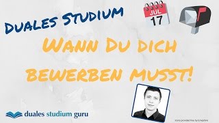 Duales Studium Bewerbung Wann ist der richtige Zeitpunkt [upl. by Imar]