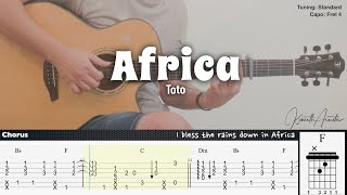 Africa  Toto  Fingerstyle Guitar  TAB  Chords  Lyrics [upl. by Anoniw]