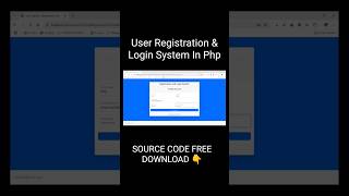 User Registration And Login System In Php Free Source Code userregistration eregistration [upl. by Tomasine]