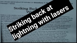 Striking back at lightning with lasers solved with explanationsTarget ielts academy [upl. by Piscatelli598]