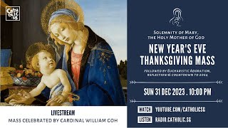 Catholic Mass Today Live Online  New Years Eve Thanksgiving Mass 2023 [upl. by Ijnek]