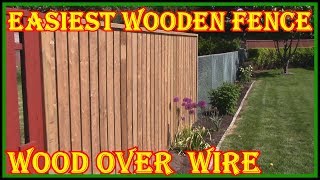 HOW TO BUILD A WOODEN FENCE OVER A WIRE FENCE  CHECK DESCRIPTION ON HOW TO MAKE BRACKETS [upl. by Eolhc]