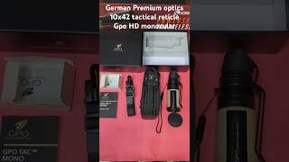 German GPO hd 10x42 monocular premium optics first time in india waterproof shorts tactical [upl. by Ennagrom]