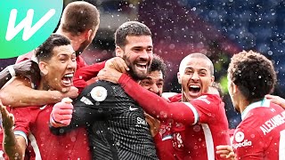 INCREDIBLE Brazilian announcer goes wild after Alisson scores goal for Liverpool  LIV 21 WBA  EPL [upl. by Llednew]